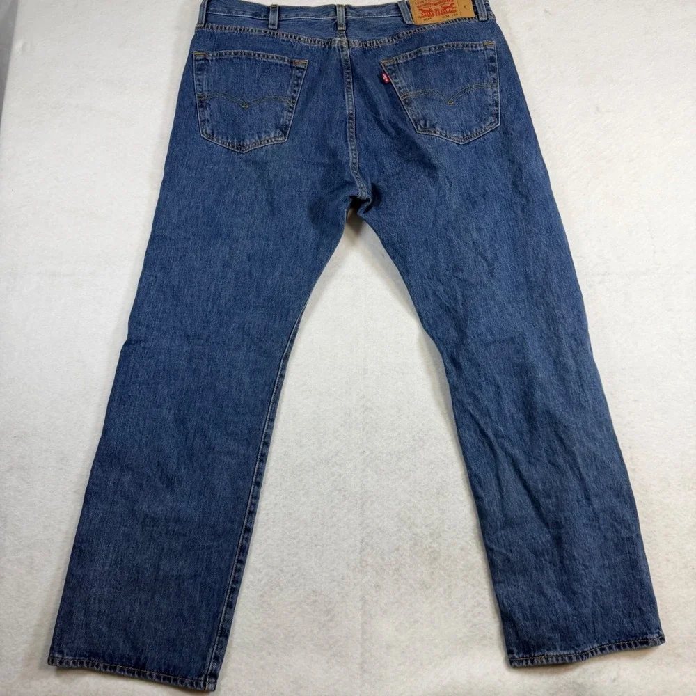 Levis 501 Original Fit Mens Jeans 38x30 Medium Wash Blue Straight Leg Button Fly